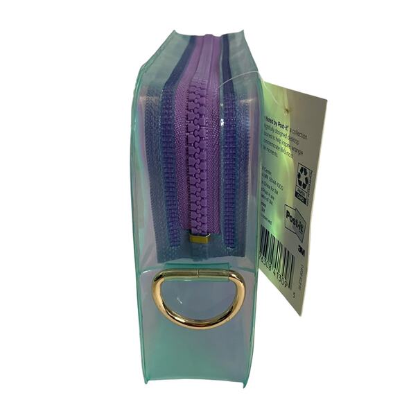Noted by Post-It Plastic Transparent Purple Zip Pen Pouch - Picture 2 of 5